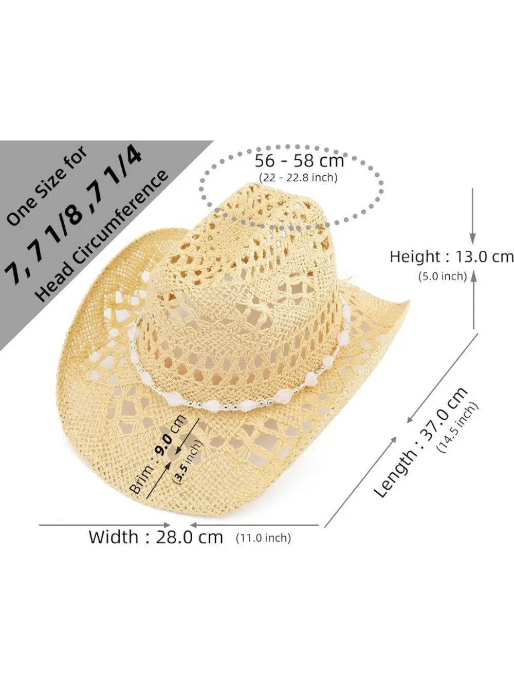 Men's Beige Pull-On Western Cattleman Style Wide Shapeable Brim Cowboy Hats